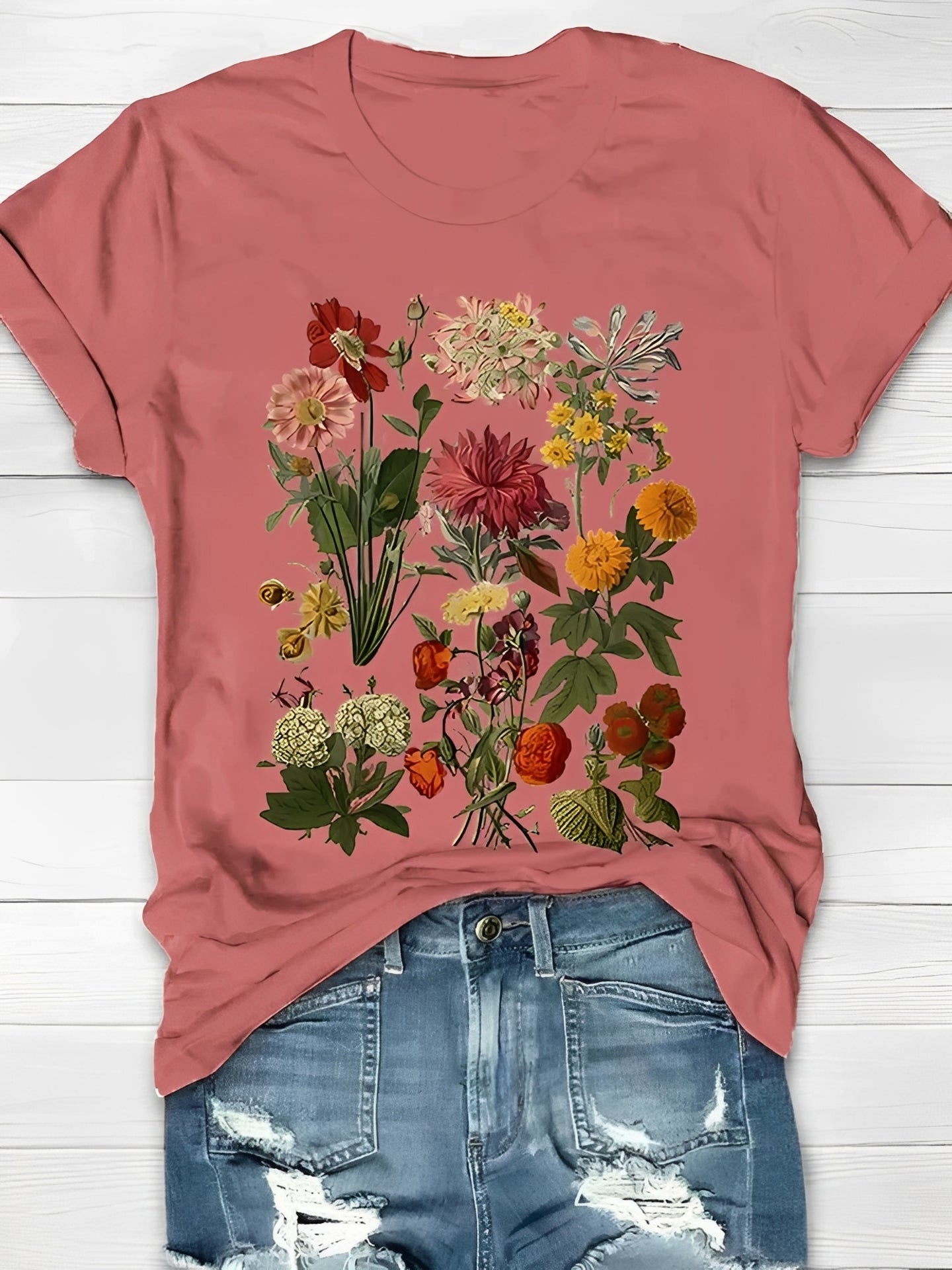 Annalise - Stilvolles T-Shirt mit Blumenmuster für Damen