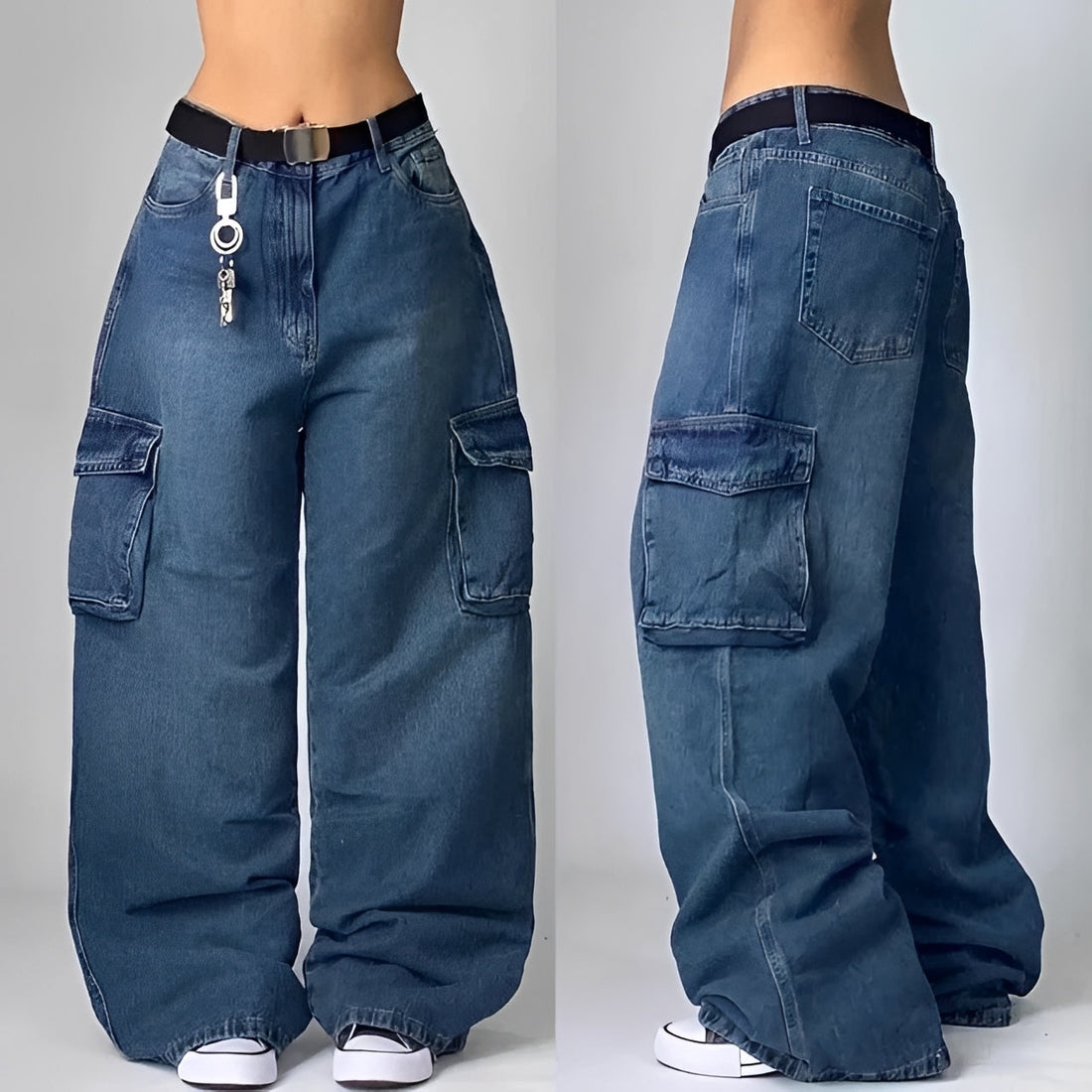 Elsie - Stilvolle Baggy-Cargo-Jeans