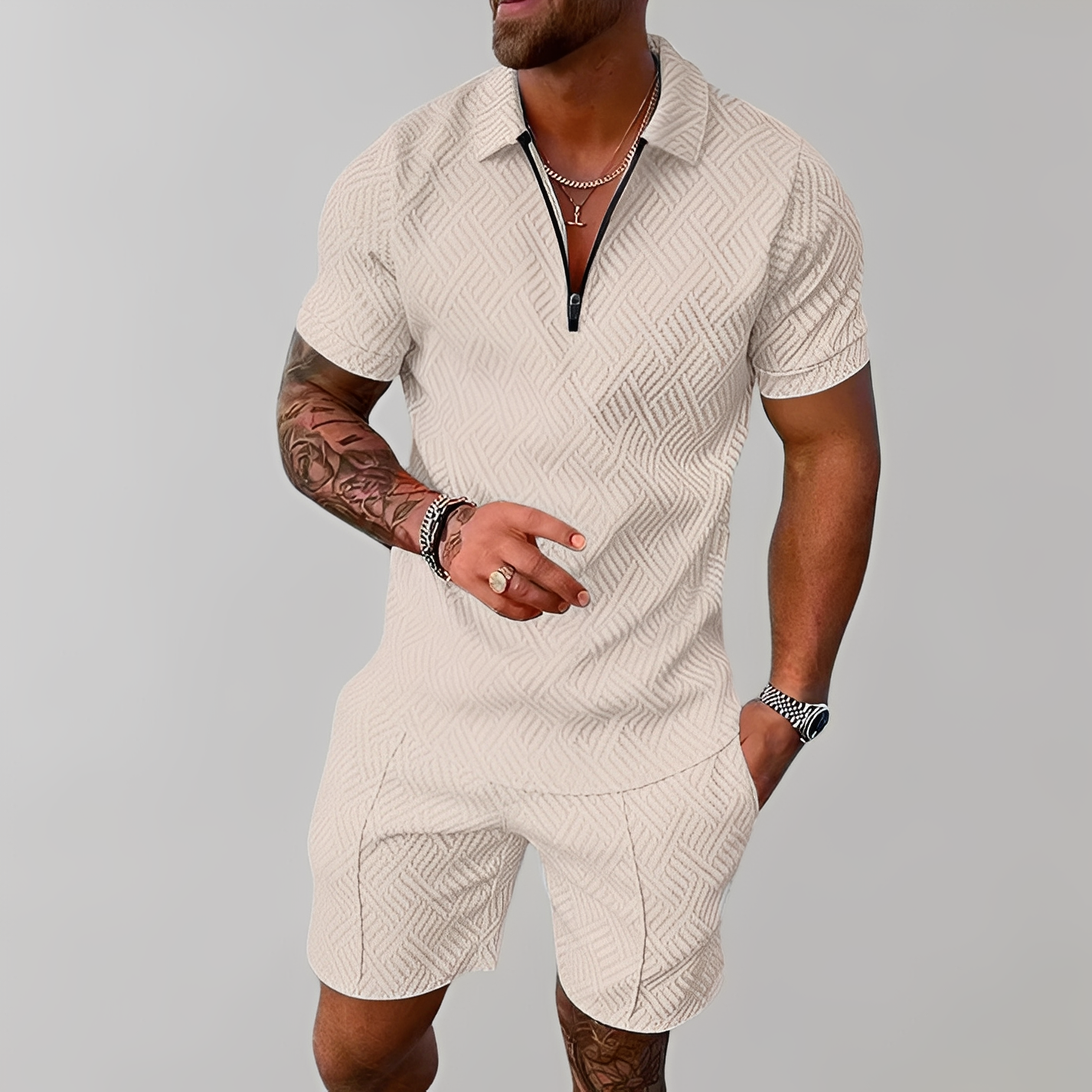 Edwin - Stilvolles Set aus Poloshirt und Shorts für Herren
