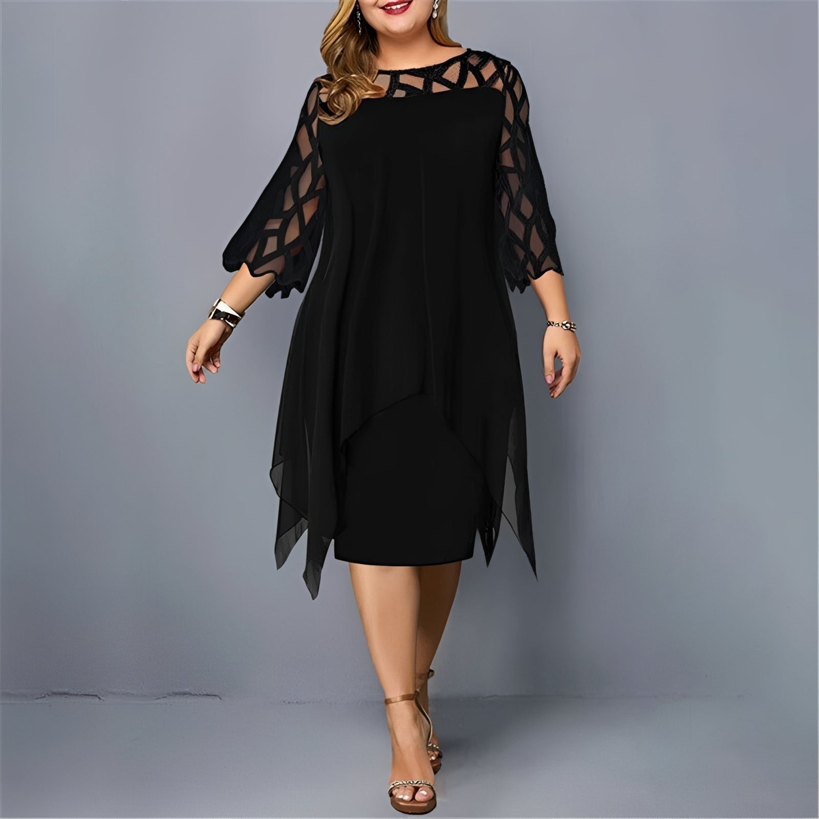 Eleanor - Stilvolles Chiffon-Midikleid