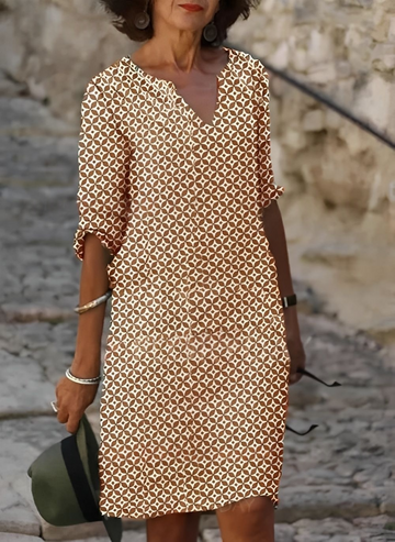 Kristina - Stilvolles Midikleid mit halblangen Ärmeln für Damen