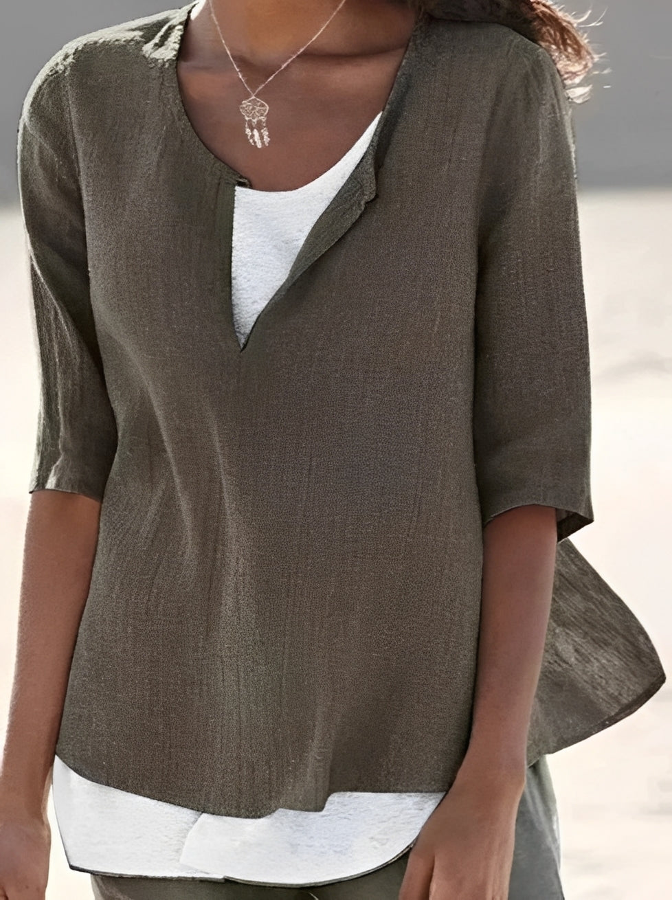 Shania - Stilvolle Bluse mit Lagenlook für Damen