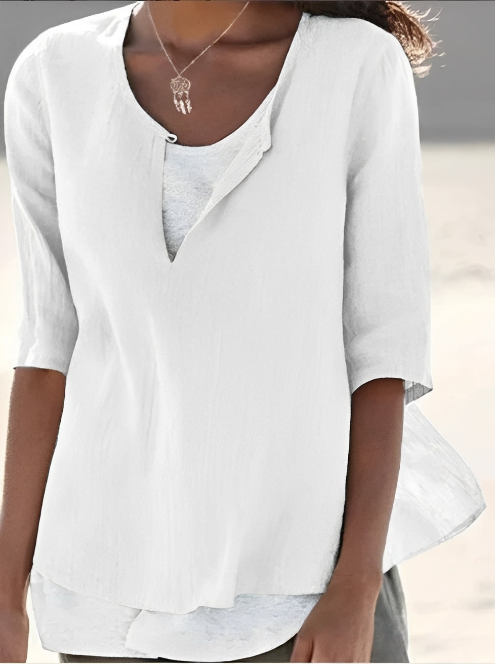 Shania - Stilvolle Bluse mit Lagenlook für Damen