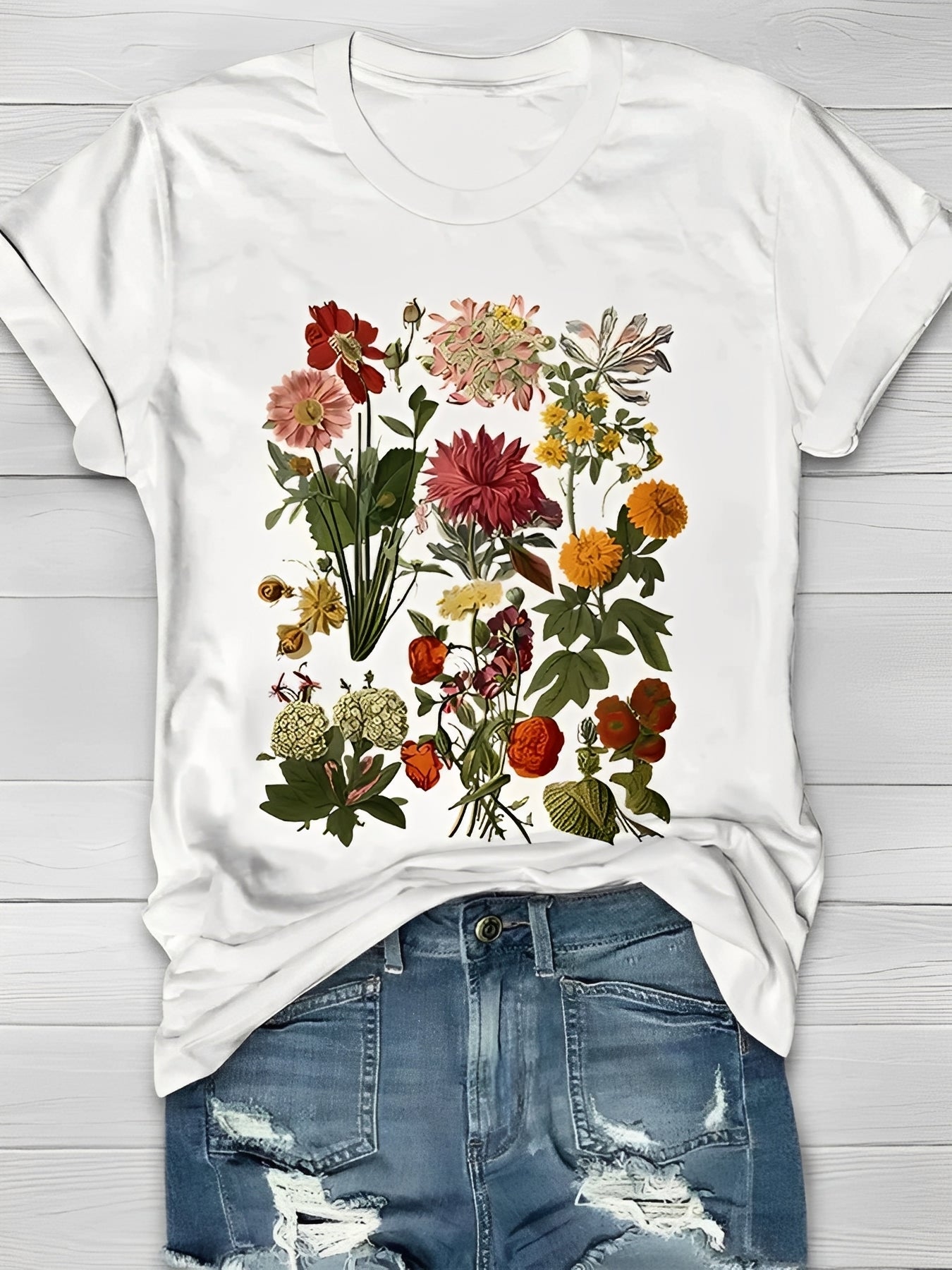 Annalise - Stilvolles T-Shirt mit Blumenmuster für Damen