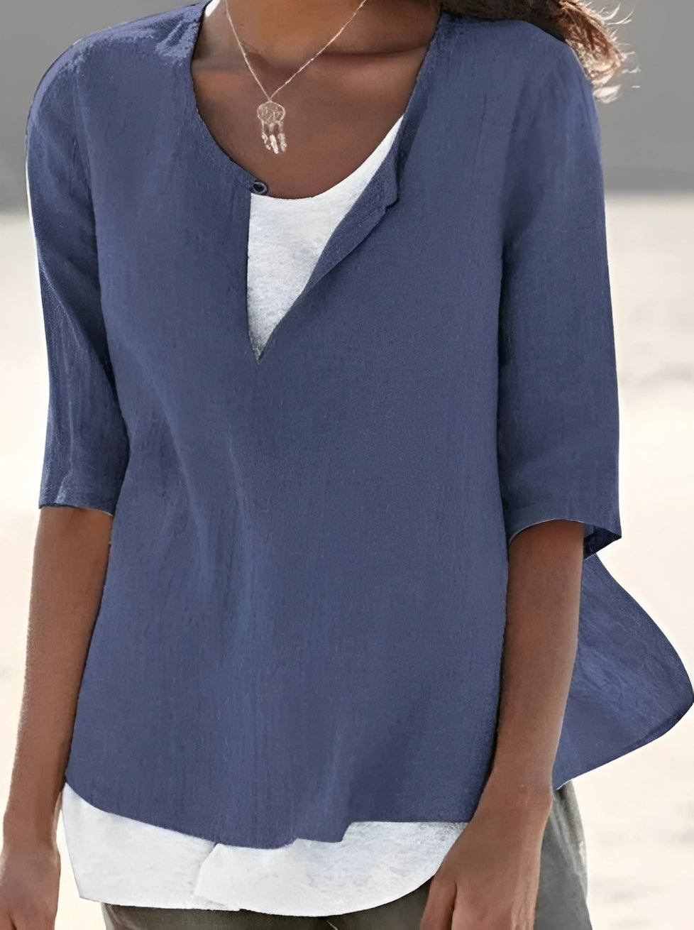 Shania - Stilvolle Bluse mit Lagenlook für Damen