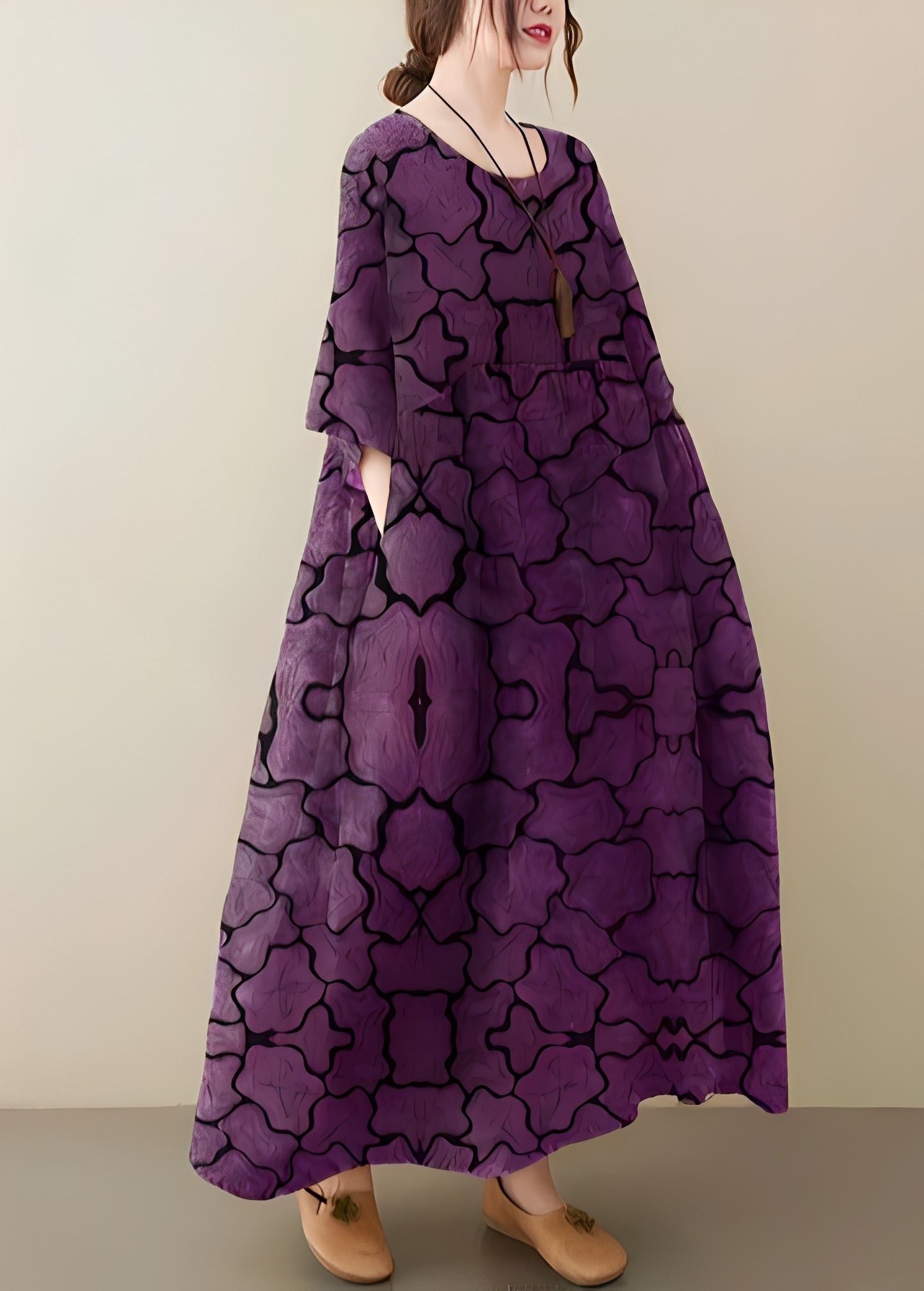 Mariam - Stilvolles, locker sitzendes Kleid mit weitem Saum für Damen