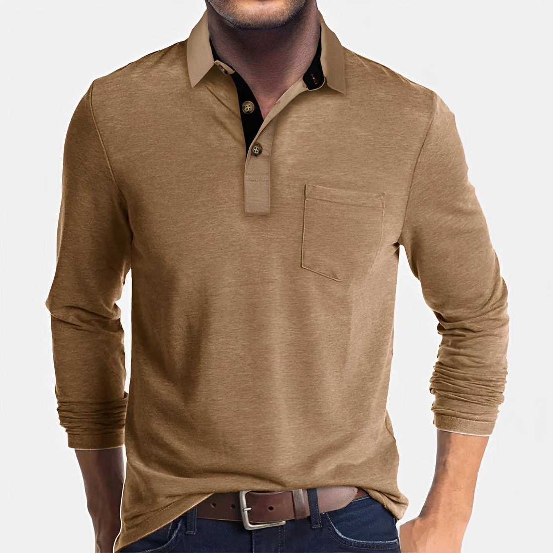 Hardy - Freizeit-Polohemd mit langen Ärmeln