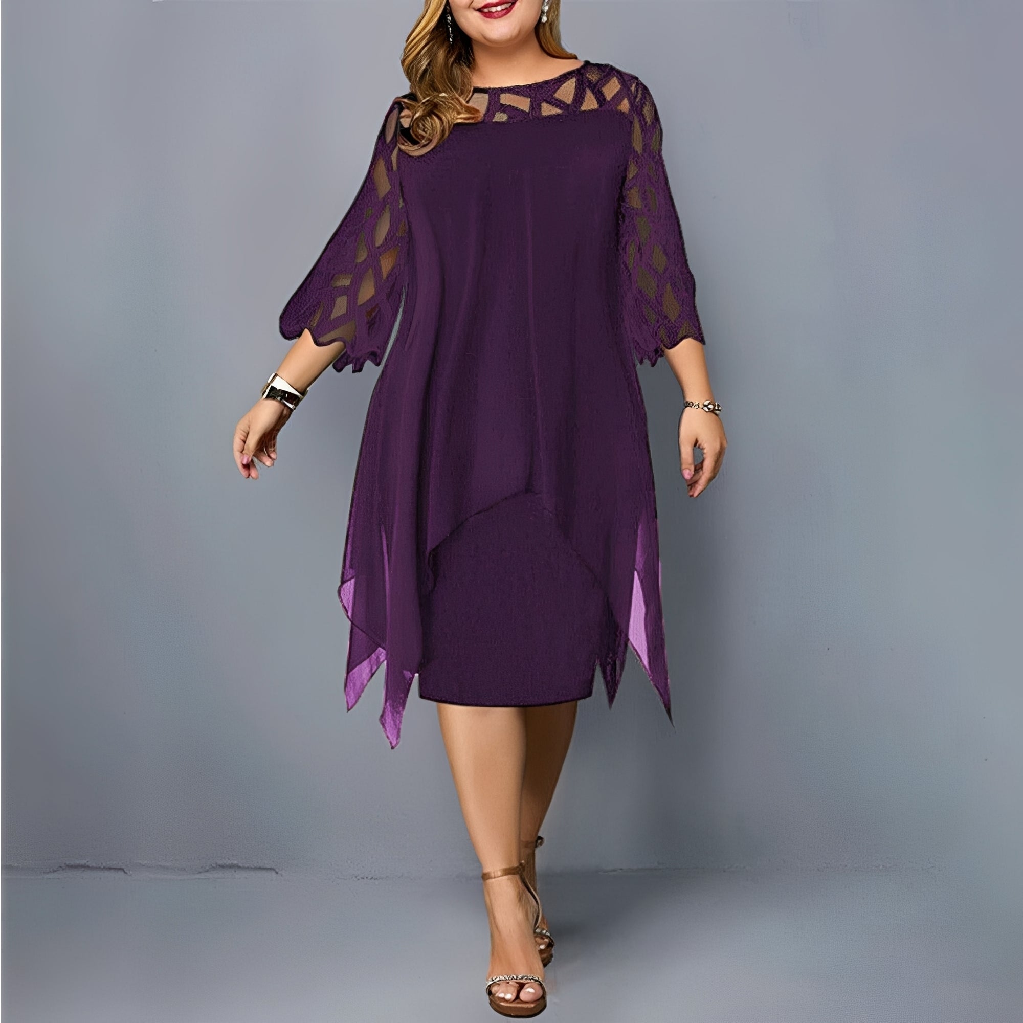 Eleanor - Stilvolles Chiffon-Midikleid