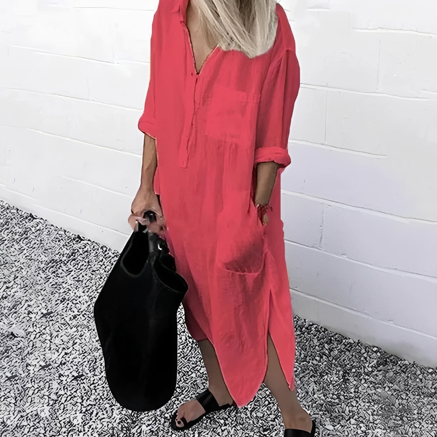 Susan - Lässiges Lockeres Schlitzkleid