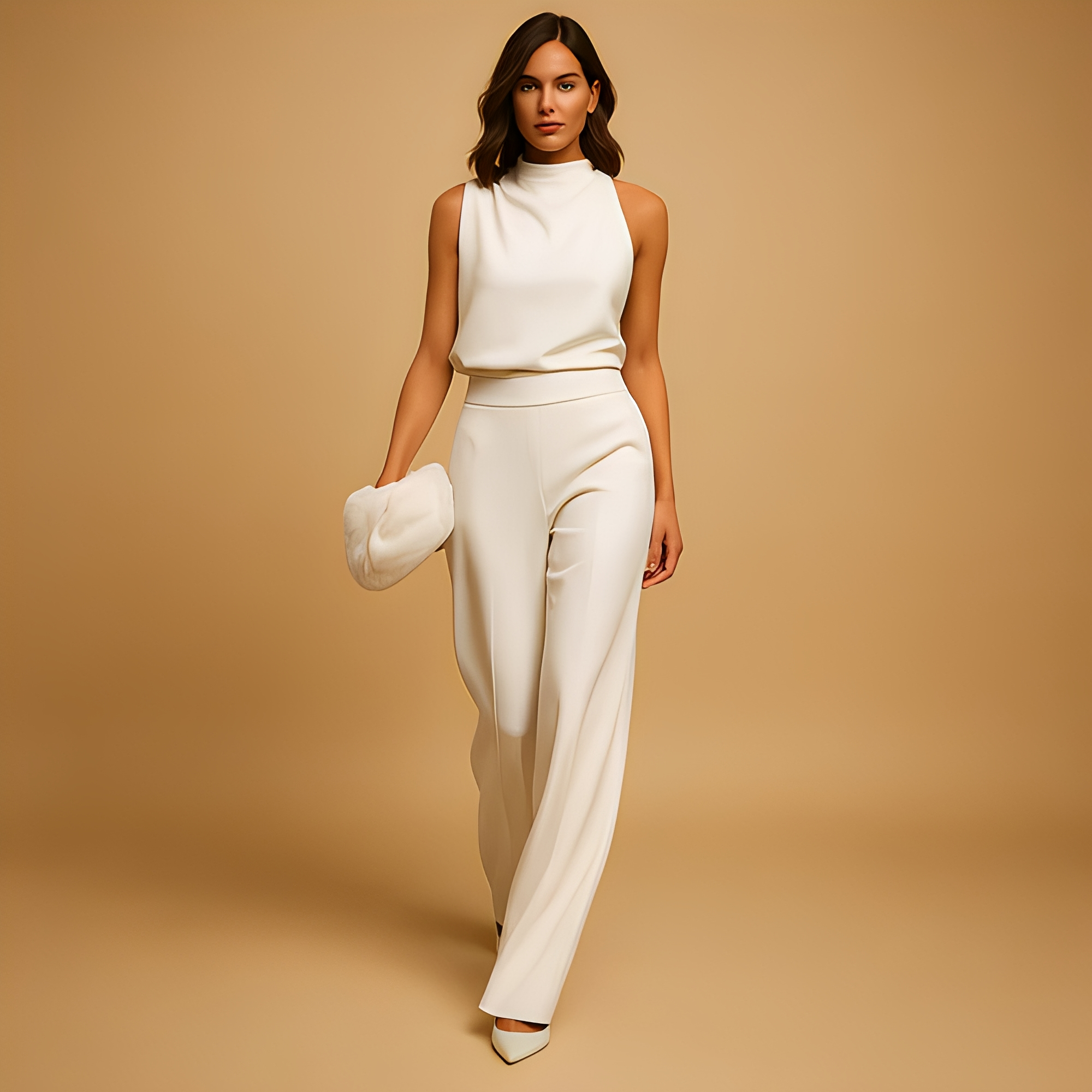 Almerra - Ärmelloser Damen-Jumpsuit mit weitem Bein