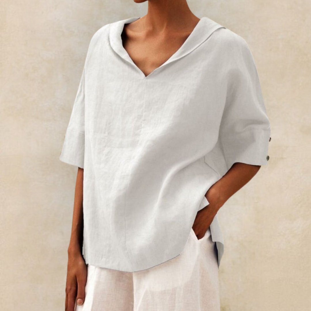 Lena – Damenbluse mit V-Ausschnitt und Elegantem Design