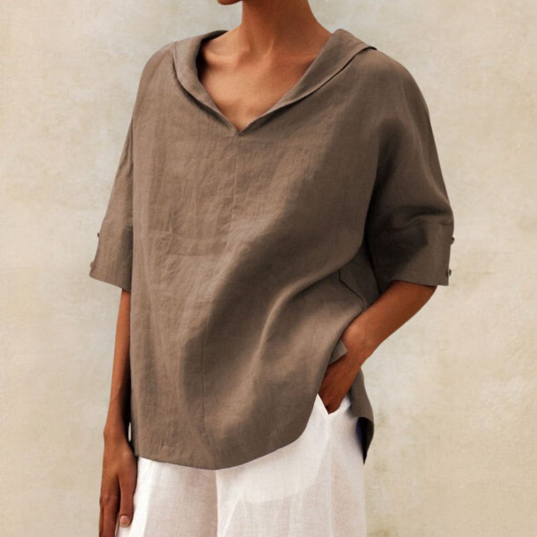 Lena – Damenbluse mit V-Ausschnitt und Elegantem Design