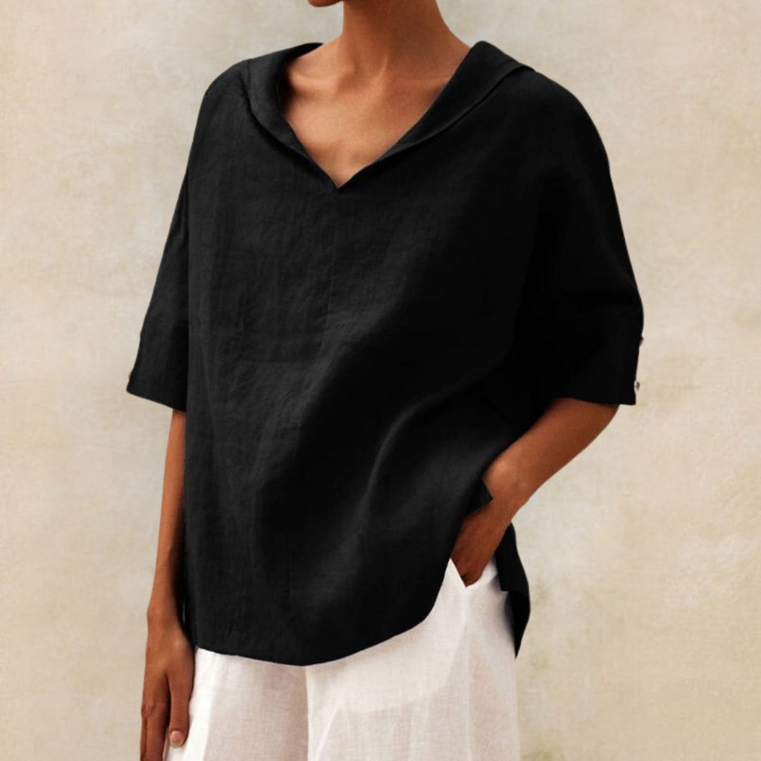 Lena – Damenbluse mit V-Ausschnitt und Elegantem Design