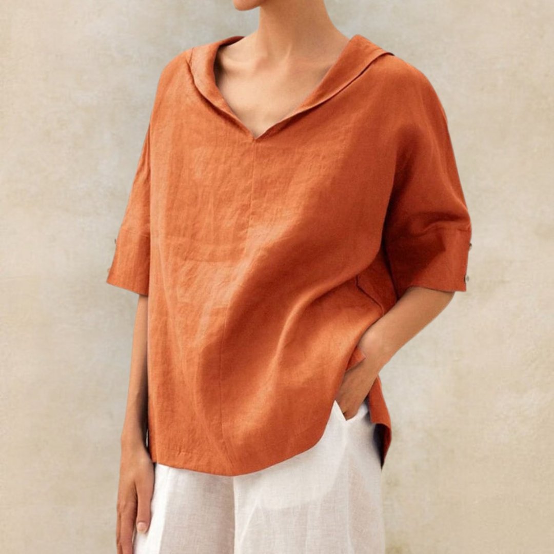 Lena – Damenbluse mit V-Ausschnitt und Elegantem Design