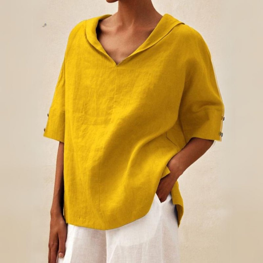Lena – Damenbluse mit V-Ausschnitt und Elegantem Design