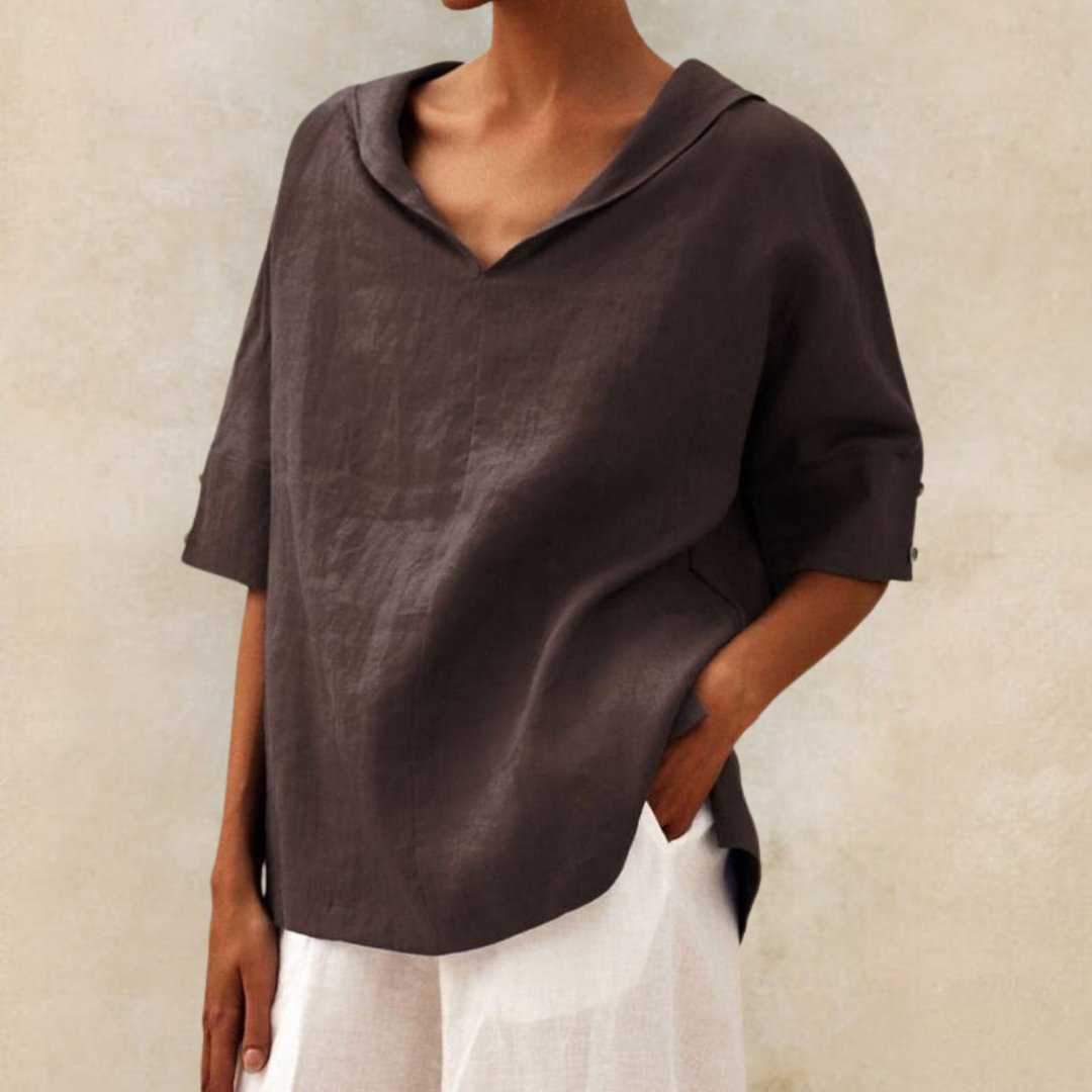 Lena – Damenbluse mit V-Ausschnitt und Elegantem Design