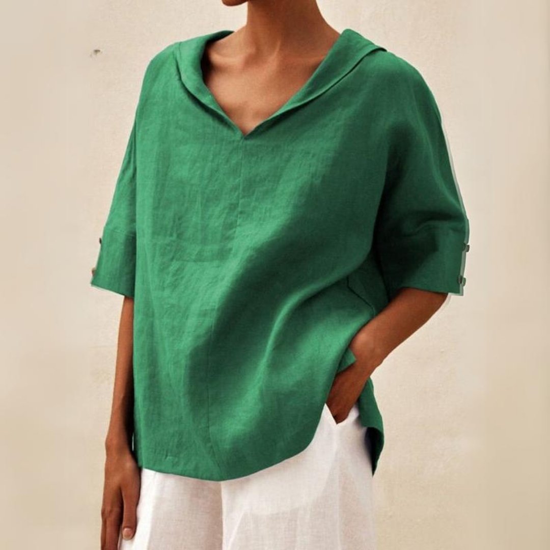Lena – Damenbluse mit V-Ausschnitt und Elegantem Design