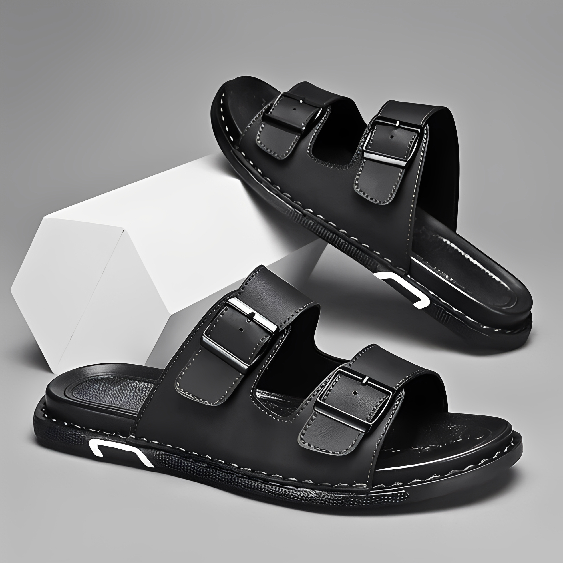 Marcello - Moderne Herren-Sandalen mit Doppelriemen-Design