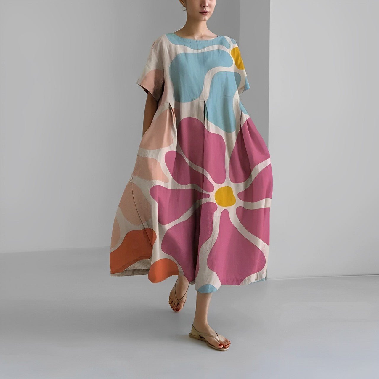 Naomi - Boho Maxikleid mit Blumen für den Frühling