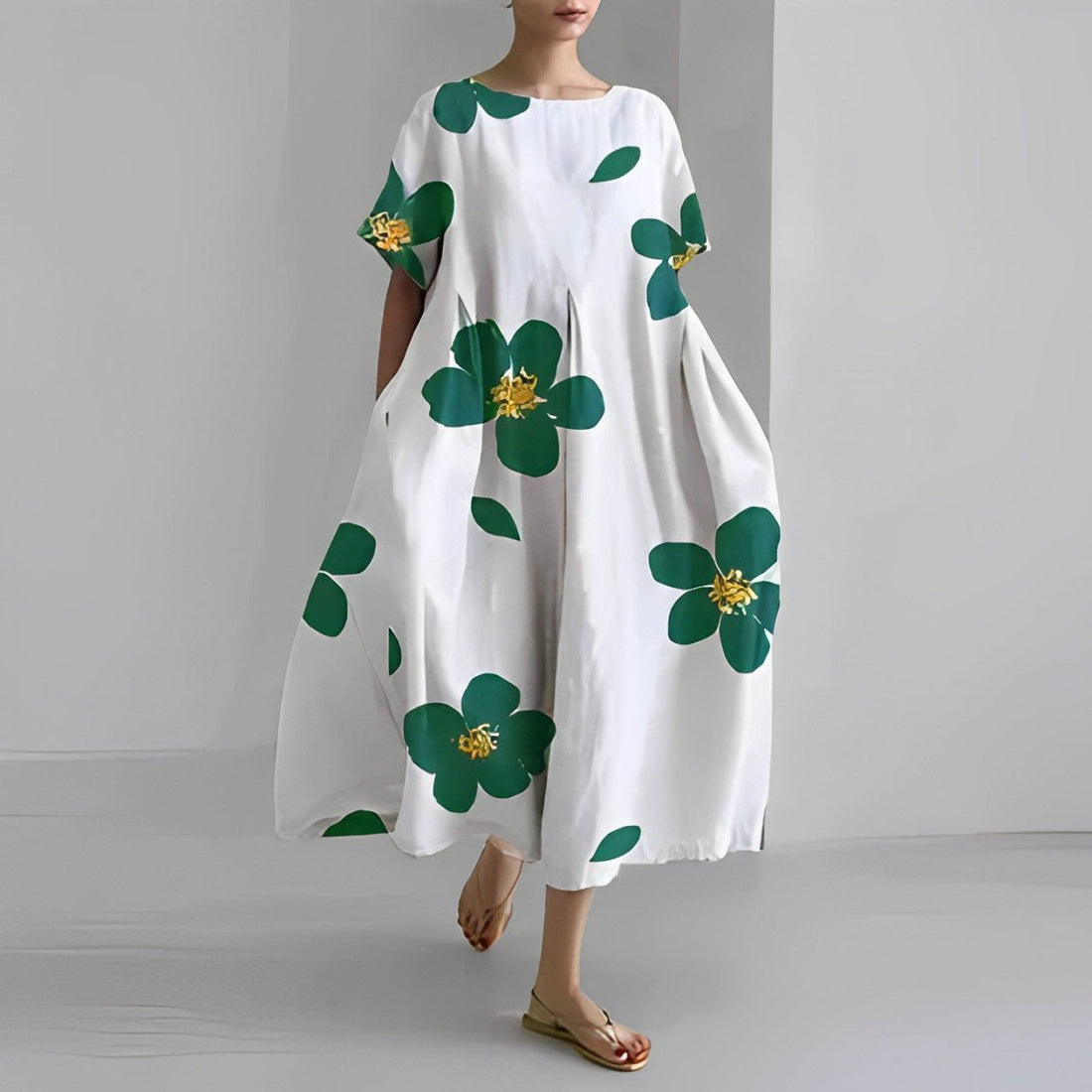 Naomi - Boho Maxikleid mit Blumen für den Frühling
