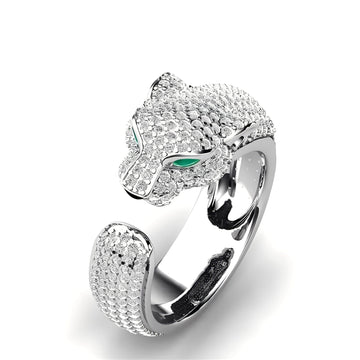 Mika – Verstellbarer Ring in Roségold-Jaguar-Design