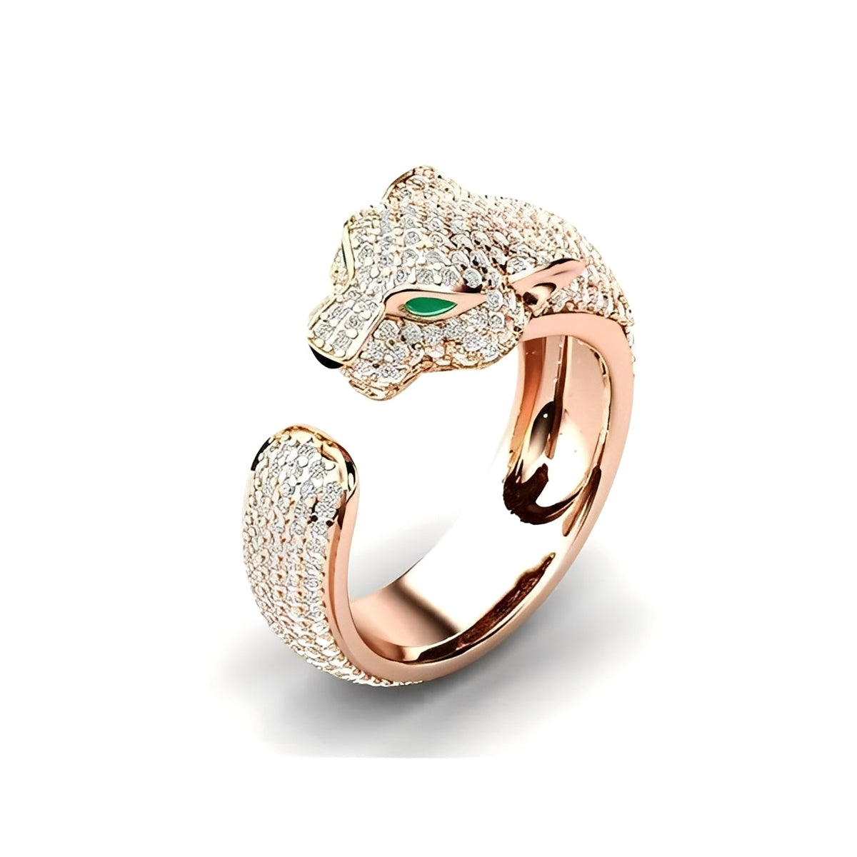 Mika – Verstellbarer Ring in Roségold-Jaguar-Design
