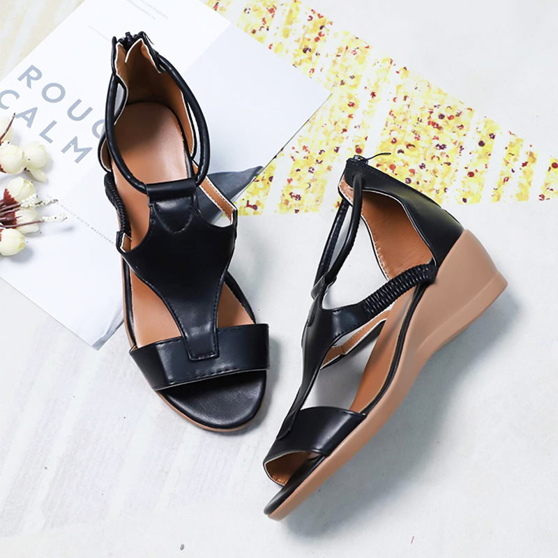 Anne – Orthopädische Ledersandalen mit Absatz
