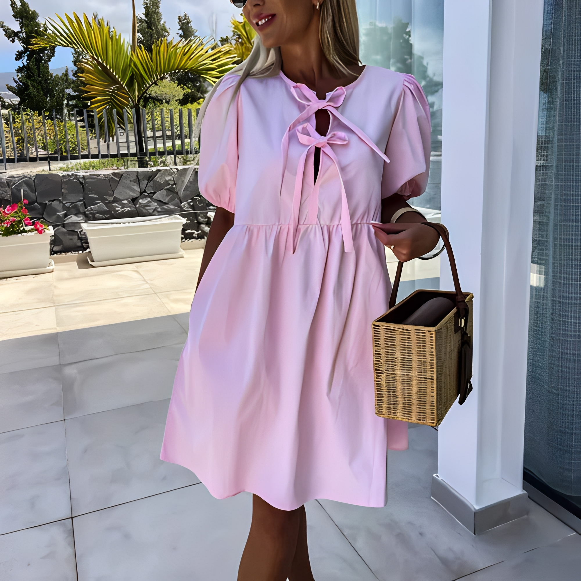 Eunice - Sommerkleid für Damen mit stilvollen Puffärmeln