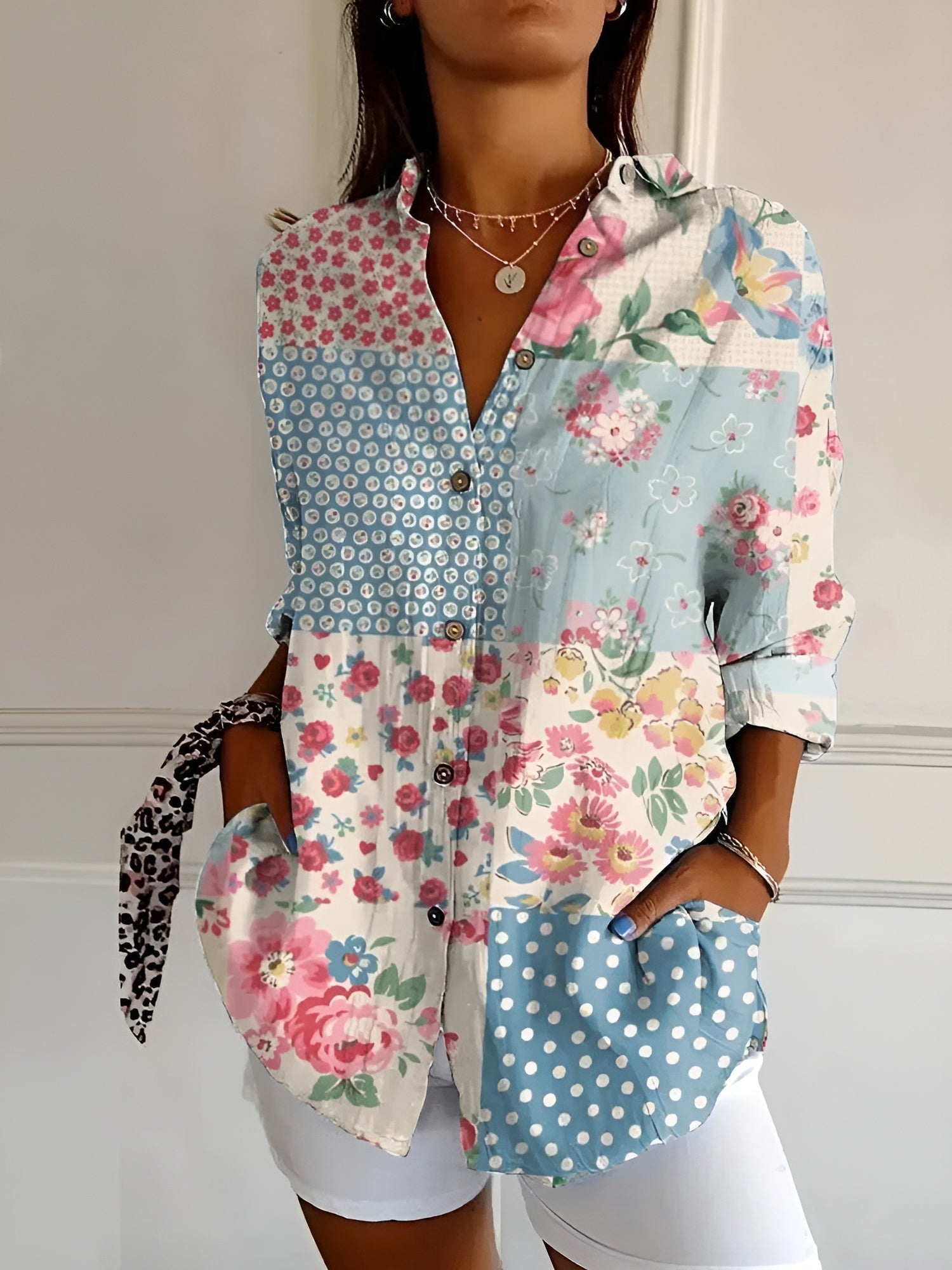 Amara - Luftige Hemdbluse mit Blumenmuster